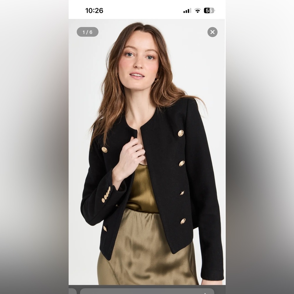 L’Agence True Collarless black jacket blazer 2